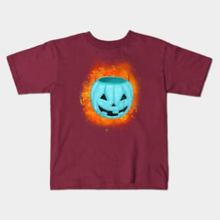 Teal Pumpkin Pail (on orange) Kids T-Shirt